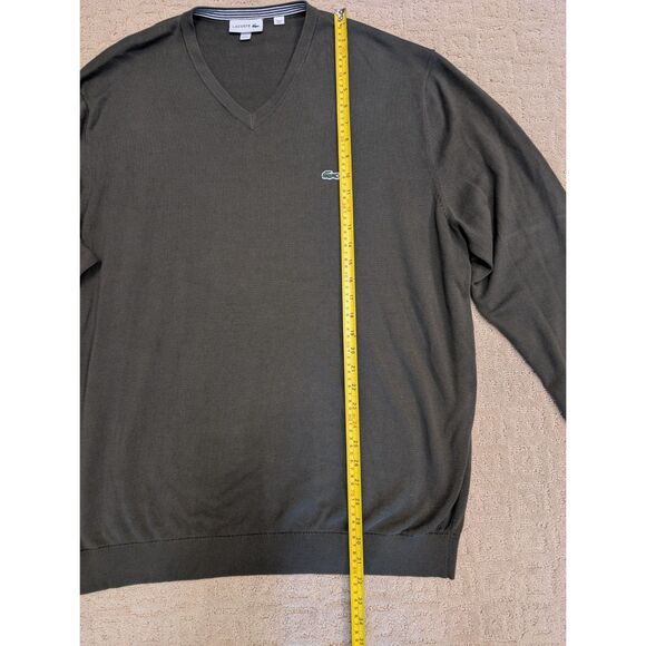 Lacoste Sweater Mens 3X 3XL Dark Green V Neck - Picture 5 of 8